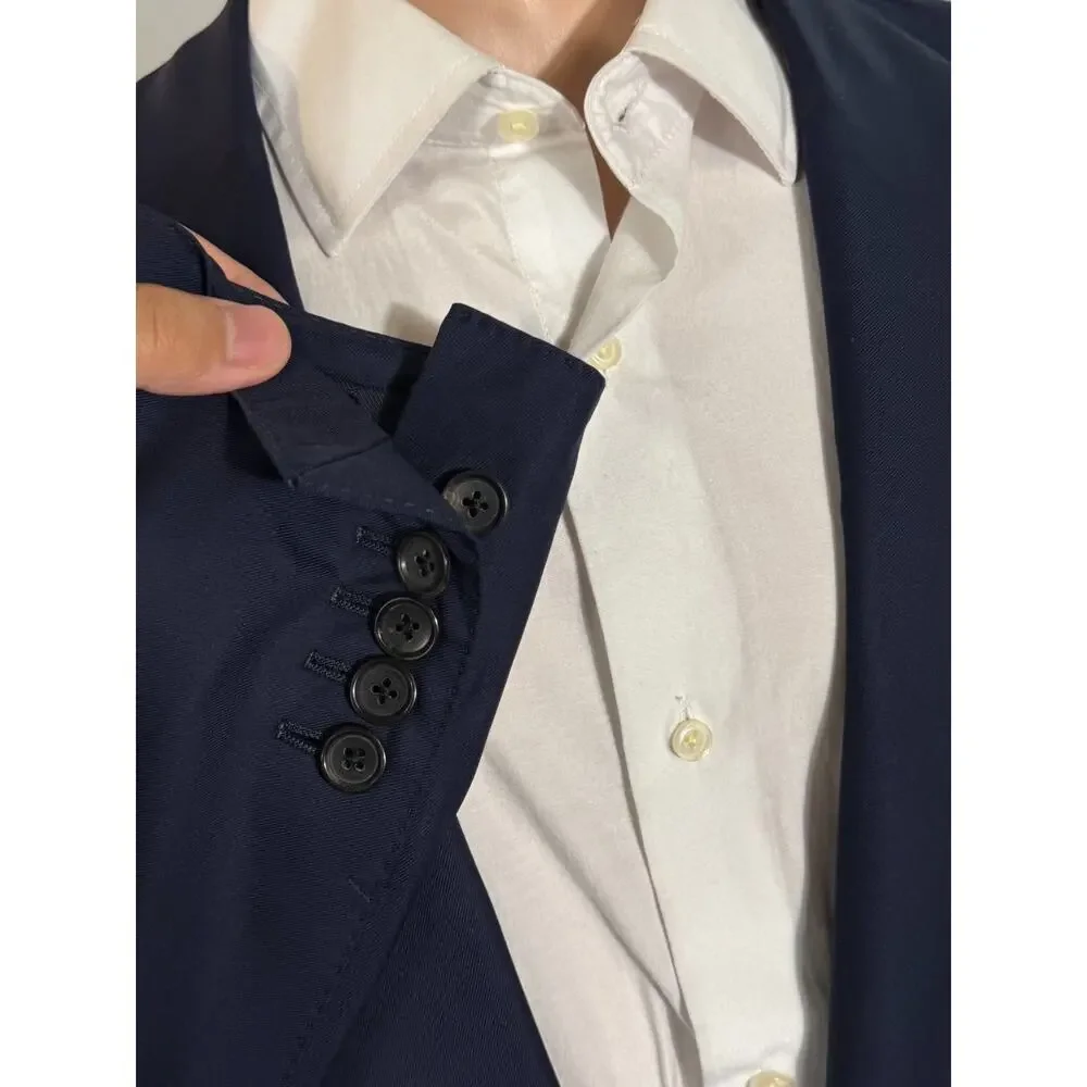 Tom Ford Navy Blue Wool 2Pc Suit Peak Lapel Windsor 56L 46L 38x30 Trousers